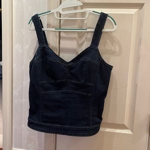 White House Black Market Dark Blue Denim Top